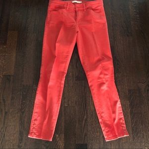Tory Burch Jean/Pant w/button detail,Coral,Size 27